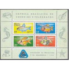 BL-26-1969-BLOCO PSICULTURA E AQUARIOFILIA - 26 - MINT